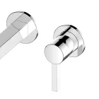 Misturador para lavatório de monocomando de parede design quadrado - Erik Viadurini