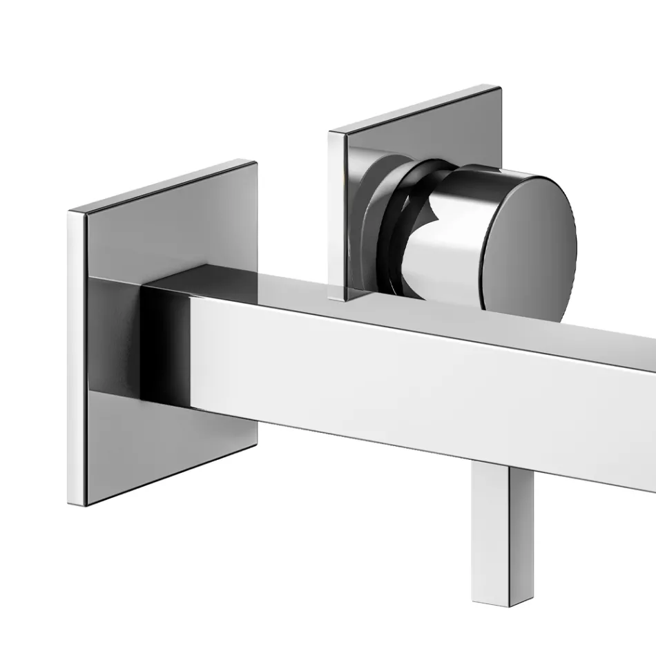 Misturador monocomando para lavatório de parede em latão - Erik Viadurini