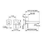 Misturador monocomando para lavatório de parede em latão - Erik Viadurini