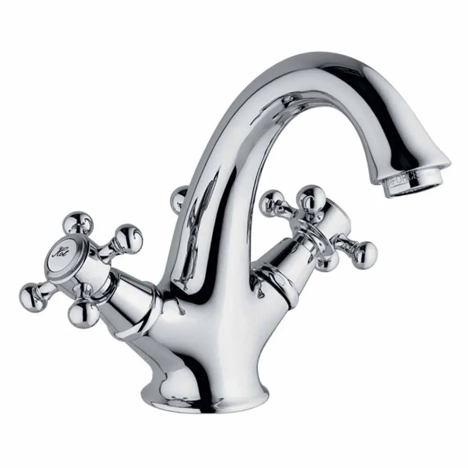 Misturador Alto Monofuro para Lavatório de Banheiro em Latão Made in Italy - Lisca Viadurini