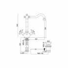 Misturador monocomando para lavatório em Latão Classic Design Made in Italy - Lisca Viadurini