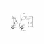 Made in Italy Design misturador de bidé giratório alto para bidé - Panela Viadurini