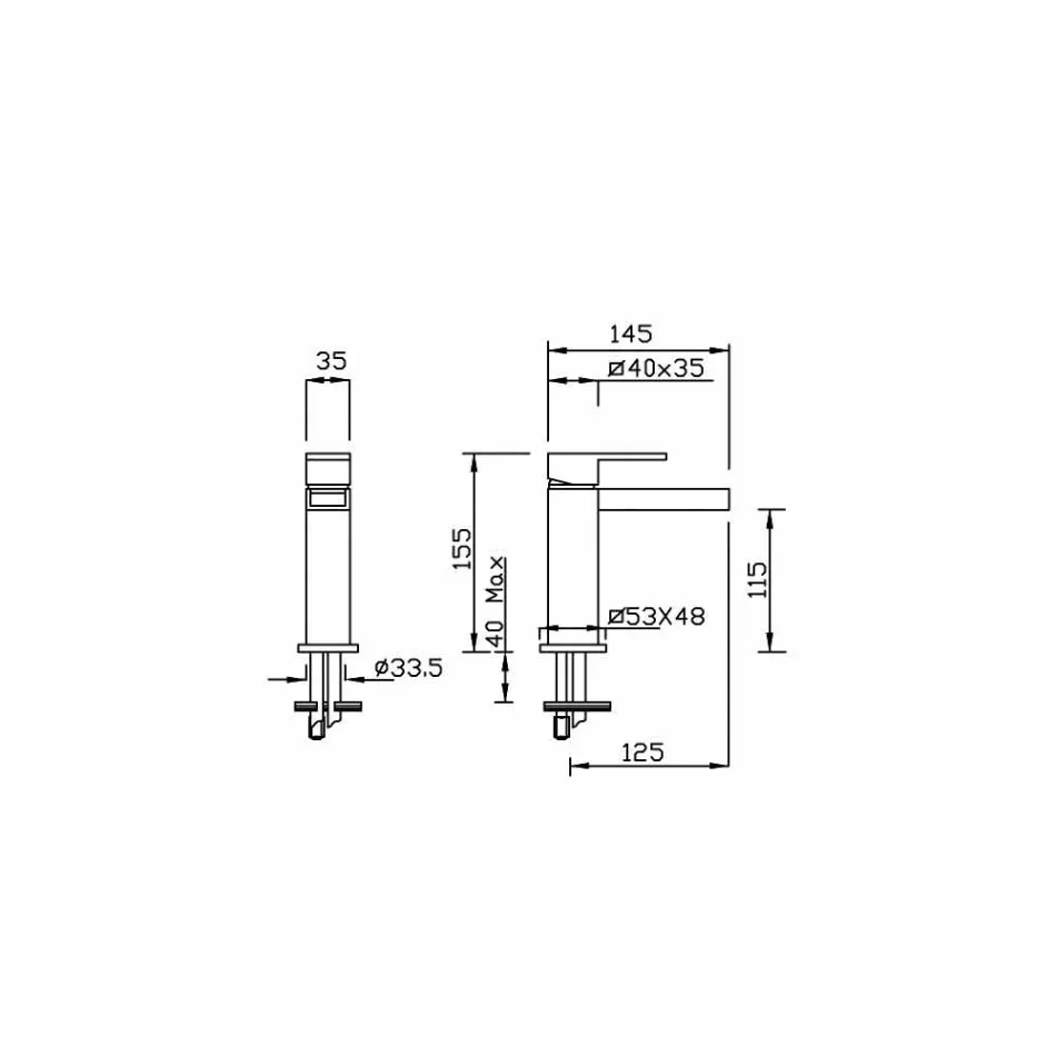 Misturador para bidé de latão sem ralo Made in Italy - Bibo Viadurini
