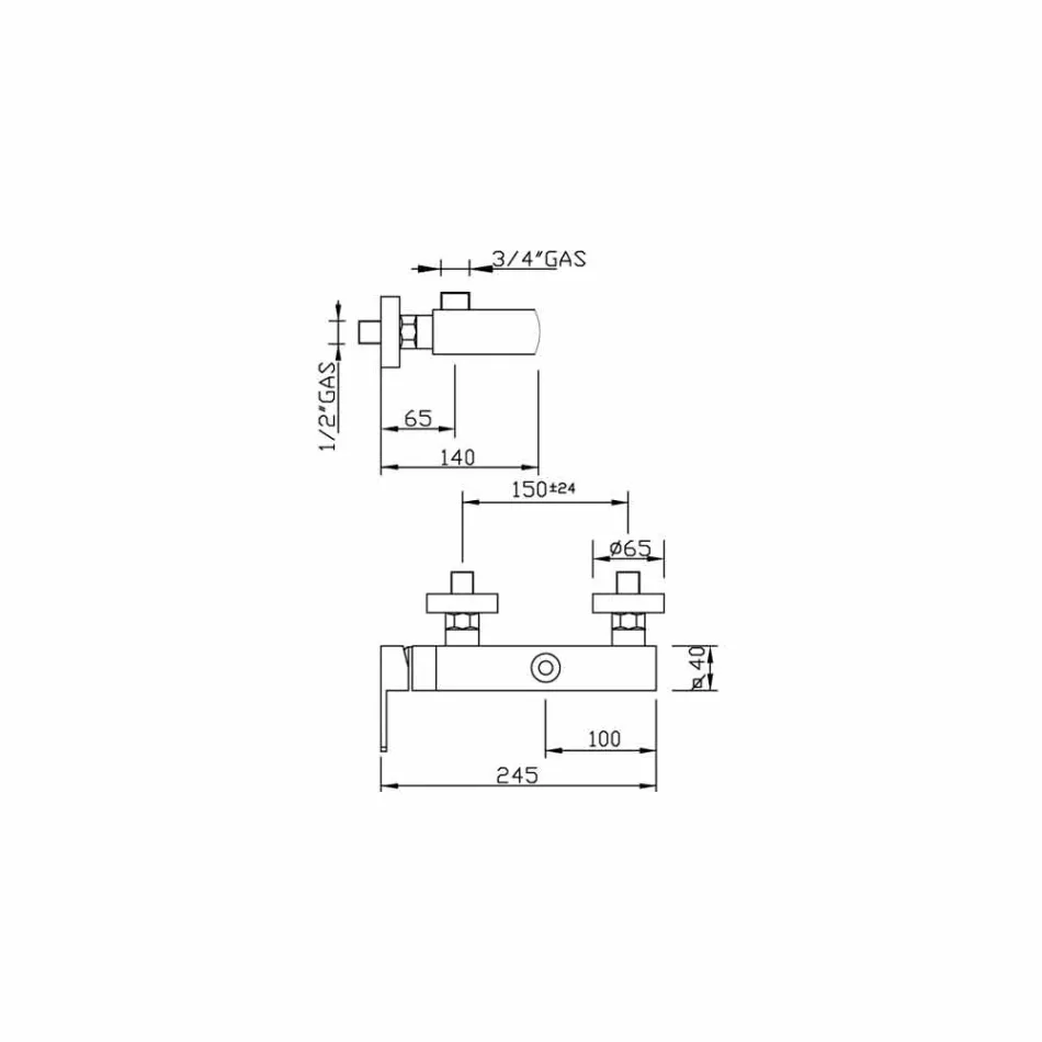 Misturador externo de chuveiro com conexão de coluna Made in Italy - Sika Viadurini
