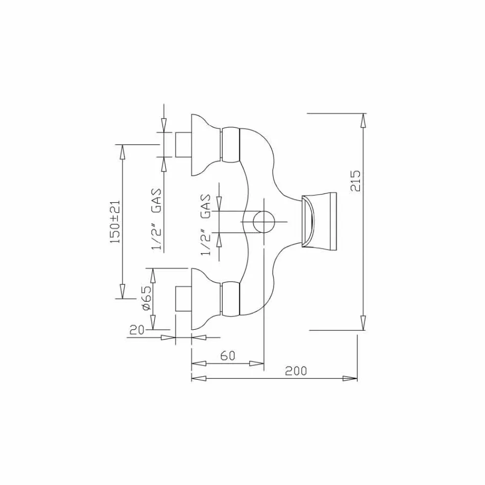Misturador Design para Chuveiro Externo em Latão Fabricado na Itália - Neno Viadurini