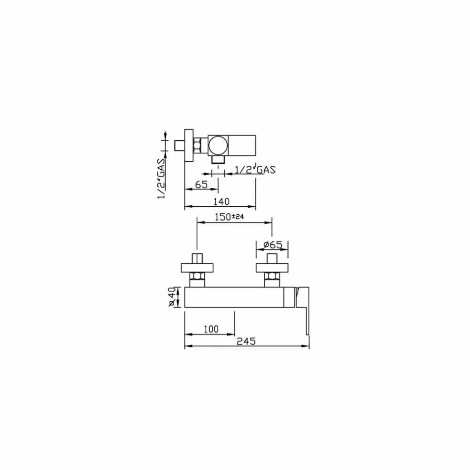 Misturador Design para Chuveiro Externo em Latão Made in Italy - Panela Viadurini