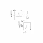 Misturador para lavatório de latão montado na parede feito na Itália - Neno Viadurini
