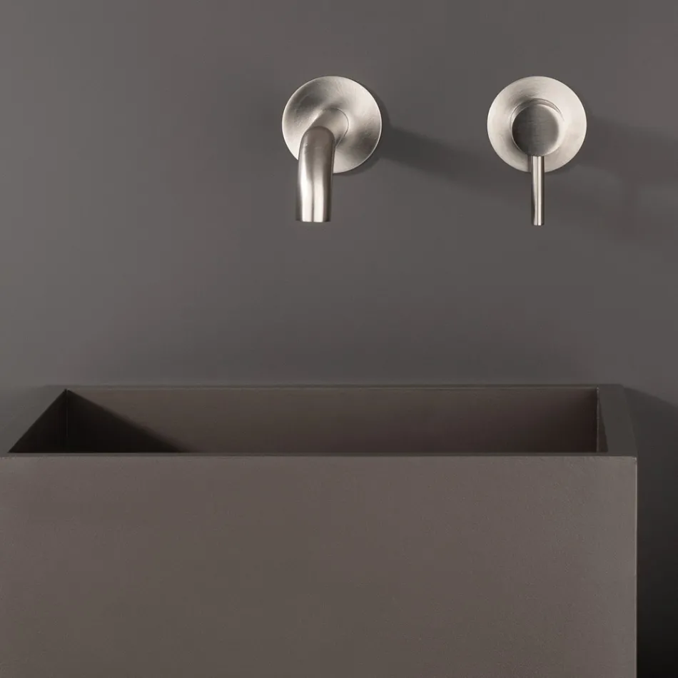 Torneira Misturadora de Lavatório Embutida em Aço Inox AISI 316L - Artigli Viadurini