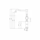 Misturador para lavatório de barril alto Extensão de 13 cm Fabricado na Itália - Neno Viadurini