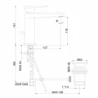 Misturador para lavatório com ralo em acabamento cromado Fabricado na Itália - Galla Viadurini