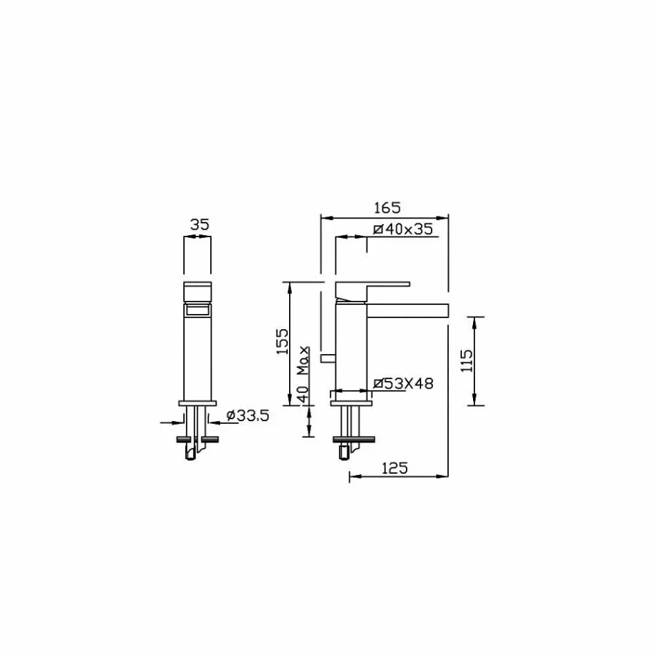 Misturador para pia de banheiro com ralo de latão Fabricado na Itália - Bibo Viadurini