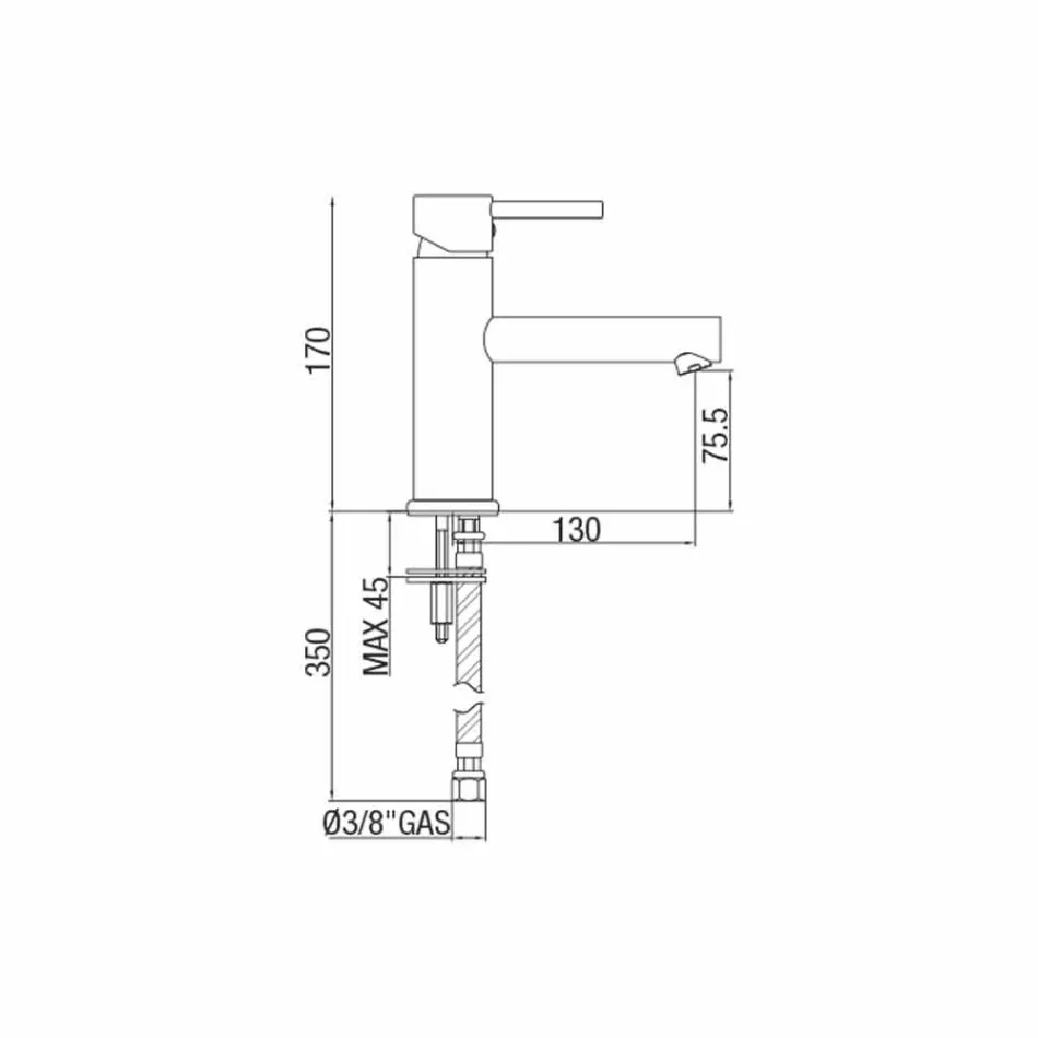 Misturador moderno de latão cromado para pia feito na Itália - Ermia Viadurini