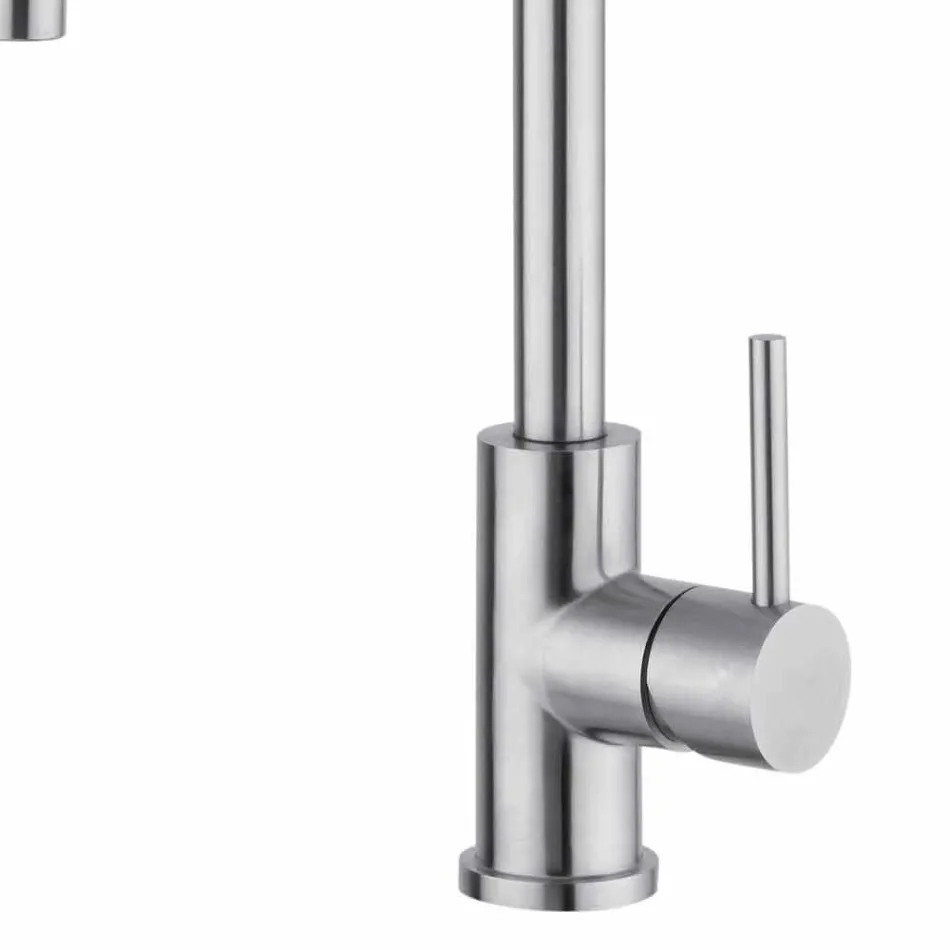 Misturador ajustável para pia de cozinha em aço inoxidável Made in Italy - Lilio Viadurini