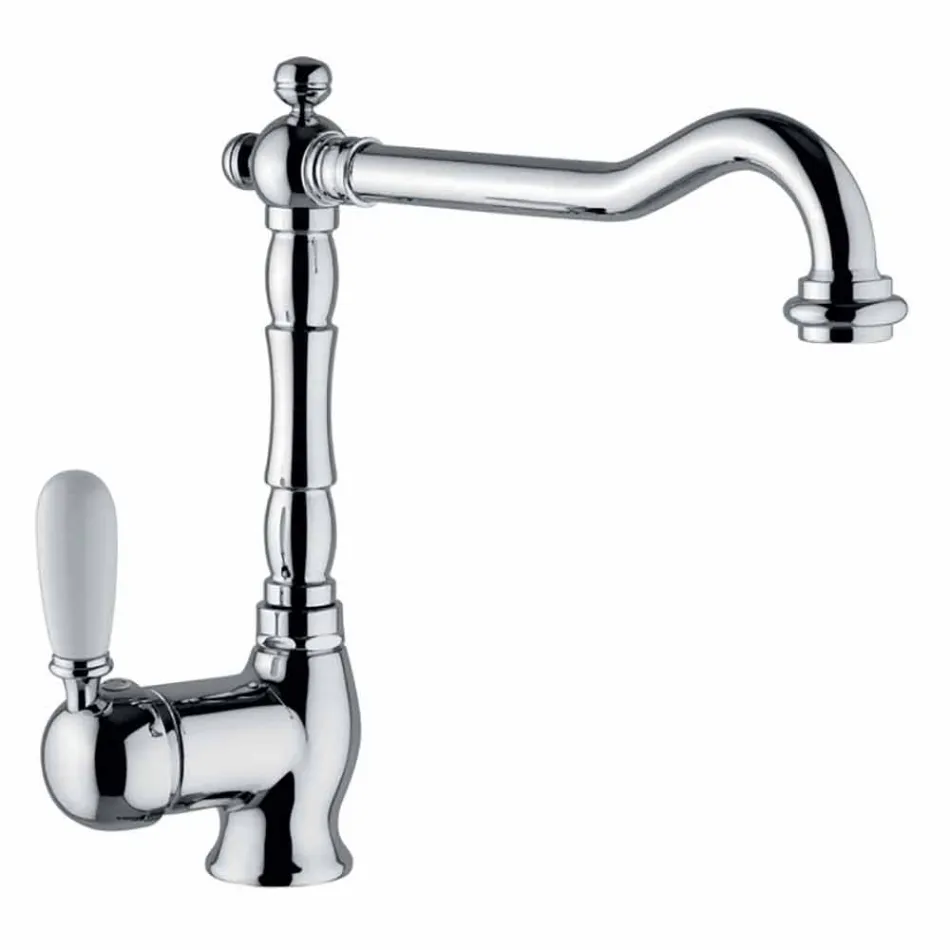 Misturador para pia de cozinha de latão clássico feito na Itália - Adonis Viadurini