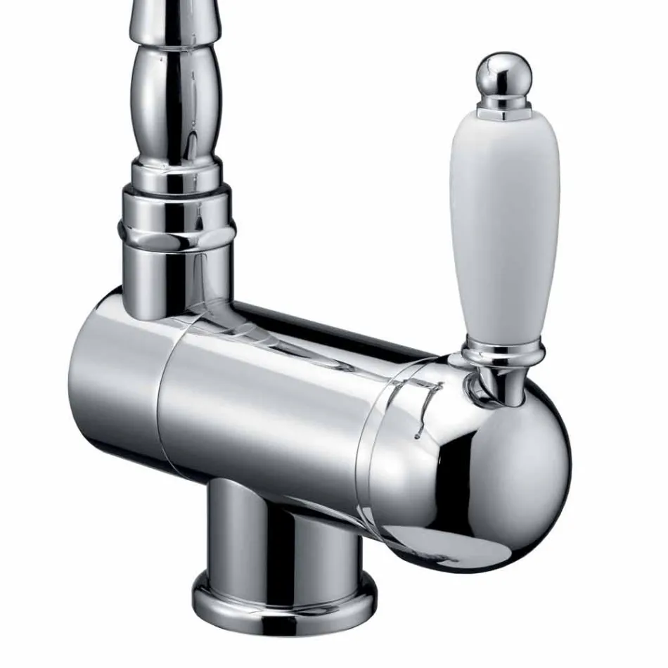 Misturador para pia de cozinha de latão de estilo clássico feito na Itália - Annodo Viadurini