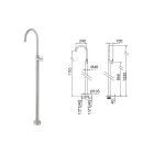 Misturador de pia de chão em aço AISI 316L feito na Itália - Artigli Viadurini