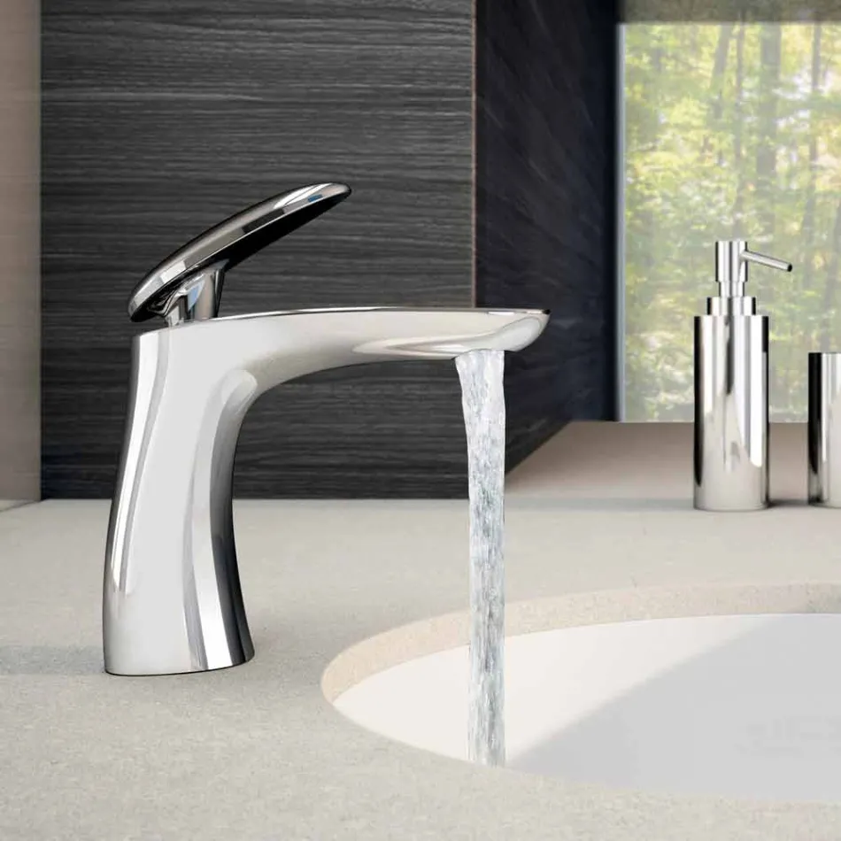 Misturador para lavatório de latão cromado feito na Itália - Filipo Viadurini