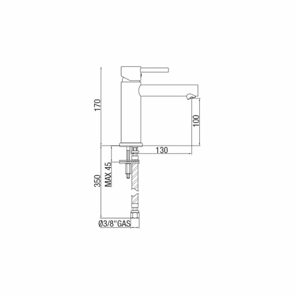 Latão Misturador para lavatório com acabamento cromado fabricado na Itália - Ermia Viadurini