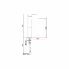 Misturador de latão estendido para lavatório sem dreno Fabricado na Itália - Sindra Viadurini