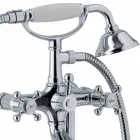 Misturador para banheira de piso com design clássico em latão Made in Italy - Lisca Viadurini