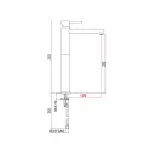 Misturador de bacia de latão estendido sem dreno feito na Itália - Ermia Viadurini