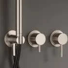 Misturador de banheira de embutir com 3 saídas em aço AISI 316L - Artigli Viadurini