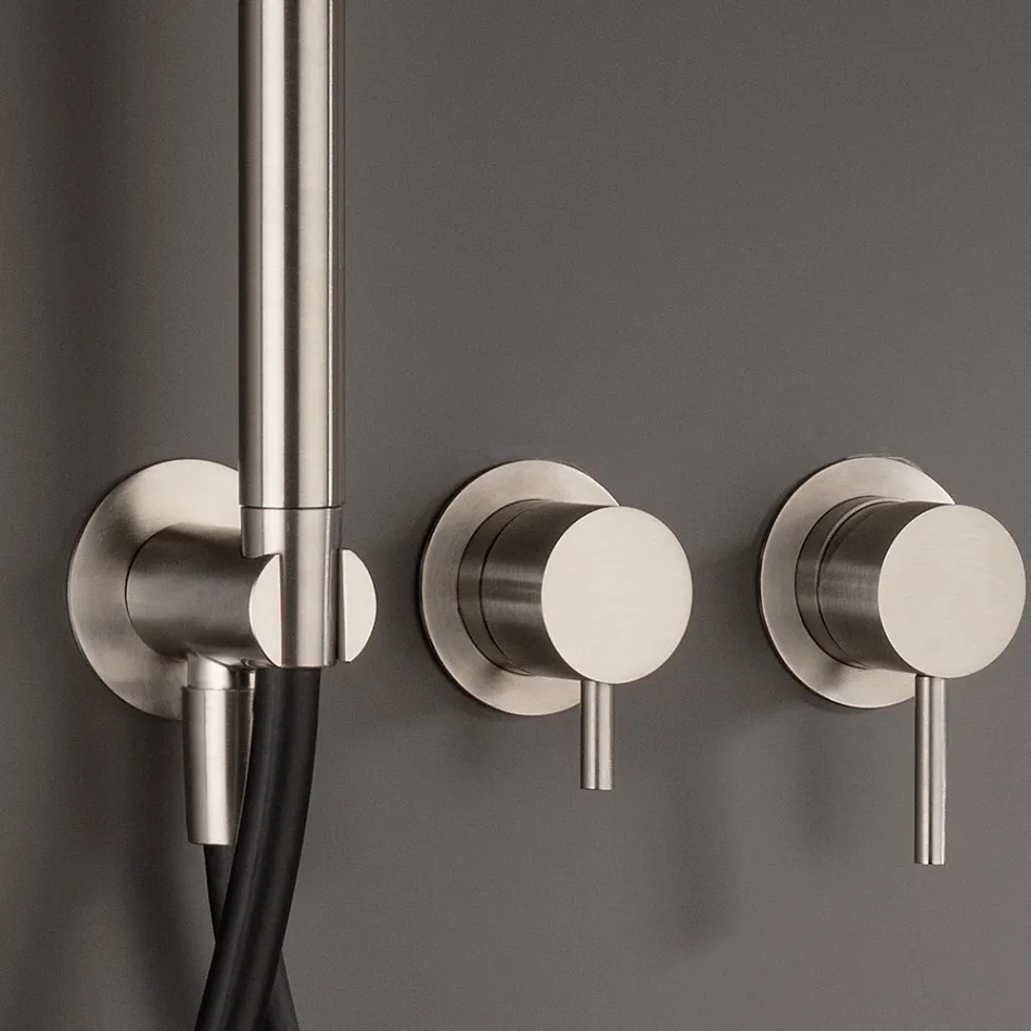 Misturador de banheira de embutir com 3 saídas em aço AISI 316L - Artigli Viadurini