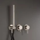 Misturador de banheira de embutir com 3 saídas em aço AISI 316L - Artigli Viadurini