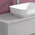 Móveis de banheiro suspensos com lavatório, design em 4 acabamentos - Paoletto Viadurini