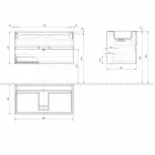 Gabinete Suspenso para Banheiro com Lavatório Integrado em 3 Dimensões - Marione Viadurini
