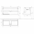 Gabinete Suspenso para Banheiro com Lavatório Integrado em 3 Dimensões - Marione Viadurini