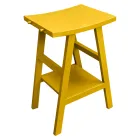 Móveis de banheiro de teca recuperada com tampo semicurvado amarelo - Raomi Viadurini