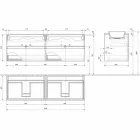 Móveis de banheiro suspensos com pia dupla embutida, design moderno - Dumbo Viadurini