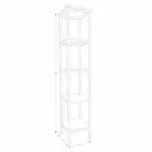 Gabinete de Banheiro Coluna em Teca e Aço com 4 Prateleiras Abertas - Tamburino Viadurini