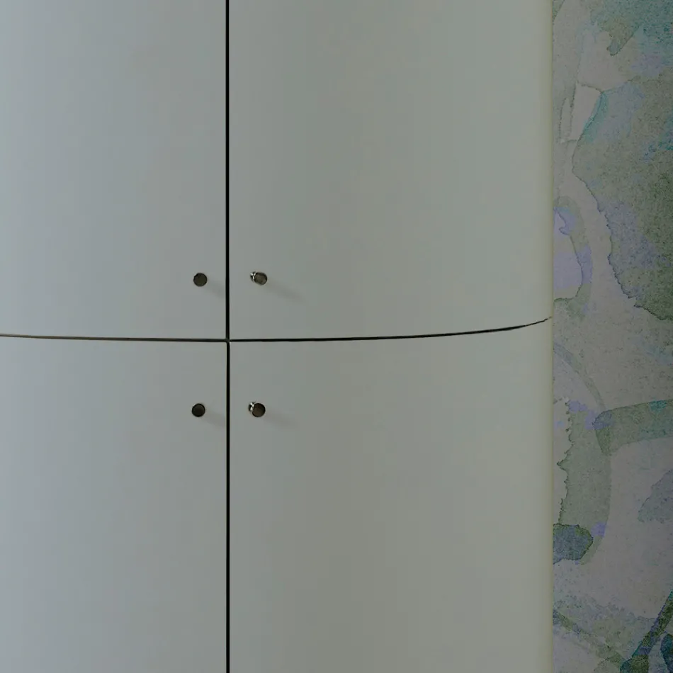 Armário de banheiro com quatro portas que fecham 3 prateleiras Made in Italy - Candy Viadurini