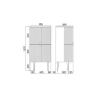 Armário de banheiro com quatro portas que fecham 3 prateleiras Made in Italy - Candy Viadurini