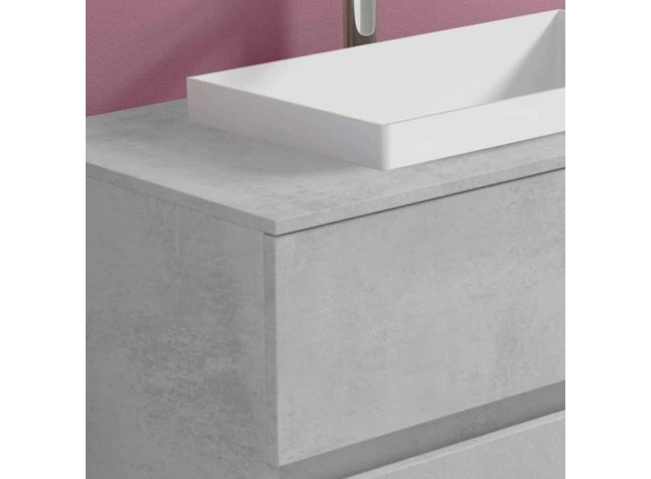 Móvel para casa de banho com lavatório embutido, design moderno suspenso - Casimira Viadurini
