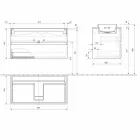 Móvel para casa de banho com lavatório embutido, design moderno suspenso - Casimira Viadurini