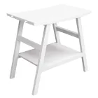 Armário de banheiro de design de teca recuperado com tampo e suporte brancos - Crina Viadurini