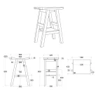 Armário de banheiro de design em teca natural com tampo e suporte branco fosco - Raomi Viadurini