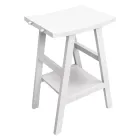 Armário de banheiro de design em teca natural com tampo e suporte branco fosco - Raomi Viadurini