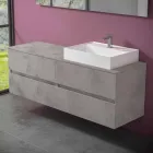 Gabinete de banheiro de design moderno com lavatório de bancada direita ou esquerda 4 acabamentos - Alchimeo Viadurini