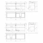 Gabinete de banheiro de design moderno com lavatório de bancada direita ou esquerda 4 acabamentos - Alchimeo Viadurini