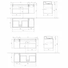 Gabinete de banheiro suspenso de design com lavatório de bancada em estilo moderno - Pistillo Viadurini