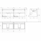 Armário de banheiro com pia dupla, design moderno suspenso em 4 acabamentos - Doublet Viadurini