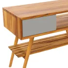 Armário de banheiro cinza teca recuperado com gaveta cinza - Benoit Viadurini