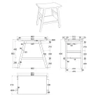 Armário de banheiro em teca amarela com tampo semi-curvado e prateleira conveniente - Crina Viadurini