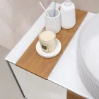 Móvel de banheiro suspenso de 100 cm em vidro temperado de 8 mm e carvalho europeu - Excelsior Viadurini