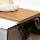 Móvel de banheiro suspenso de 100 cm em vidro temperado de 8 mm e carvalho europeu - Excelsior Viadurini