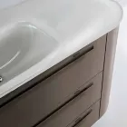 Armário de banheiro suspenso 3 gavetas + 2 portas de madeira Feliz, pia integrada Viadurini